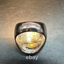 Bold Silver White Bronze Gold Lire Coin Ring Milor Italy Sz 8