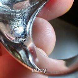 Bold Silver White Bronze Gold Lire Coin Ring Milor Italy Sz 8