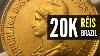 Brazil Gold 20000 Reis Coin Old Republic
