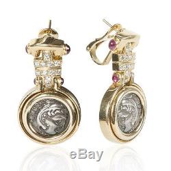 Bulgari Bvlgari Monete Collection Clip On Greek/Roman Coin Earrings