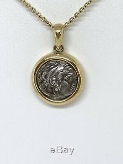 Bvlgari 18K Yellow Gold Ancient Coin Alexander The Great Monete Necklace
