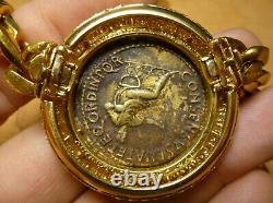 Bvlgari 18K Yellow Gold Ancient Coin Diamond Monete Necklace