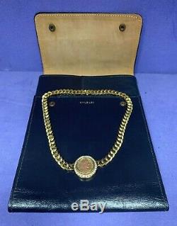 Bvlgari Diamond Gold Ancient Coin Pendant Necklace