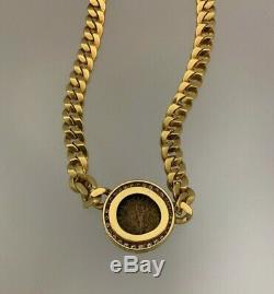 Bvlgari Diamond Gold Ancient Coin Pendant Necklace