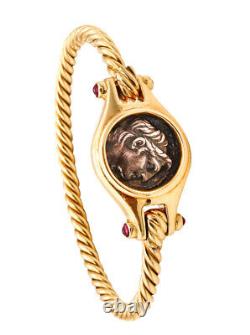 Bvlgari Roma 1970's Monete 162 BC coin bracelet in 18 kt yellow gold with gems