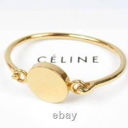 CELINE coin bangle bracelet gold Italy Gold Plated Women 77643 excellent