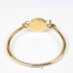 CELINE coin bangle bracelet gold Italy Gold Plated Women 77643 excellent