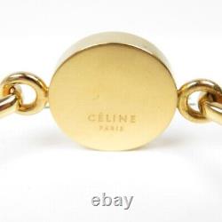 CELINE coin bangle bracelet gold Italy Gold Plated Women 77643 excellent