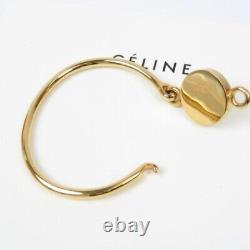 CELINE coin bangle bracelet gold Italy Gold Plated Women 77643 excellent