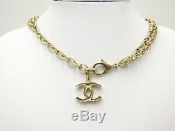 CHANEL CC Coin Medal Motif Long Necklace GP Gold B14P 100th Anniversary V-1985