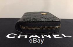 CHANEL Classic Zippy Coin Purse in Black Caviar with Gold-Tone Hardware NEW
