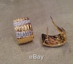 CLOSEOUT ROBERTO COIN 18k Yellow Gold Diamond Half Hoop Earrings HM1348SB