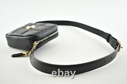Chanel 20K Black Diamond Lambskin Quilted Gold CC Waist Fanny Pack Bum Belt Bag