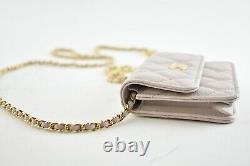 Chanel 21B Purple Caviar Mini Wallet On Chain Gold COCO Shoulder Crossbody Bag