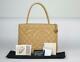 Chanel Beige Caviar Leather Gold Medallion Tote Bag Full Set & Store Receipt