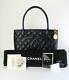 Chanel Black Caviar Leather Gold Medallion Tote Bag Mint