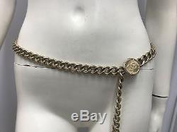 Chanel Gold Tone Metal Swag Belt 2 CC Coins 96 P Comes Inside A Chanel Box