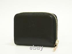 Christian Louboutin Panettone Leather Studded Coin Case Black Gold