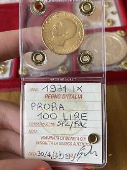 Coin Gold Kingdom D'Italia 100 Livres -forward 1931 Year Ix Sealed Spl / FDC