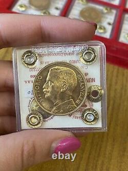 Coin Gold Kingdom D'Italia 50 Livres Aratrice 1912 Rare Sealed Spl / FDC