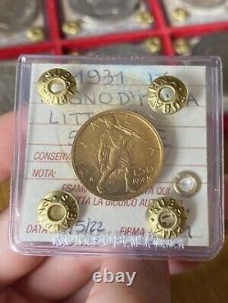 Coin Gold Kingdom D'Italia 50 Livres Lictor 1931 Year Ix Sealed FDC