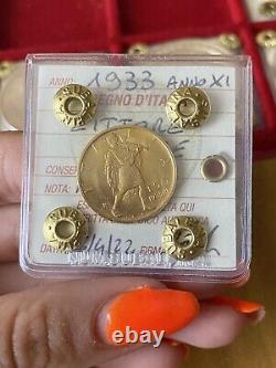 Coin Gold Kingdom D'Italia 50 Livres Lictor 1933 Year Xi Rare Sealed FDC