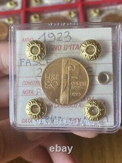 Coin Gold Kingdom D' Italy 20 Livres Bundle 1923 Rare Sealed BB / Spl
