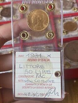 Coin Gold Kingdom D' Italy 50 Livres Lictor 1931 X Uncommon Sealed FDC Cover