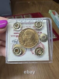 Coin Gold Kingdom D' Italy 50 Livres Lictor 1932 A. X Sealed FDC Subalpina