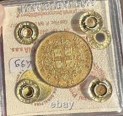 Coin Gold Kingdom D' Italy Vittorio Emanuele II 20 Livres 1875 Rome Sealed Spl