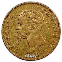 Coin Italy Emilie-Romagne Vittorio-Emmanuele II Gold 10 lire 1860 Bologne