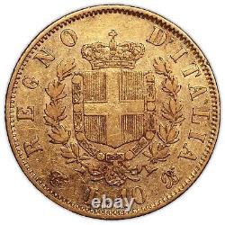 Coin Italy Victor Emmanuel II Gold 10 Lire 1865 Turin Treasure Lusignan