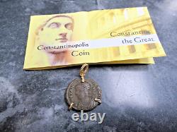 Coins of Past Milor Italy Constantine I The Great Bronze Coin 18K Gold Pendant