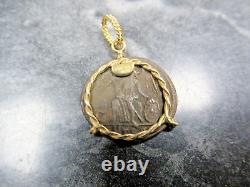 Coins of Past Milor Italy Constantine I The Great Bronze Coin 18K Gold Pendant