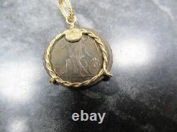 Coins of Past Milor Italy Constantine I The Great Bronze Coin 18K Gold Pendant