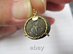 Coins of Past Milor Italy Constantine I The Great Bronze Coin 18K Gold Pendant