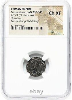 Constantine I Great NGC ChXF Constantinople Commemorative Ancient Roman Coin 128