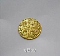 Crusaders Gold Ducat Coin Robert de Tranto 1333-64 Achaea Principality AU