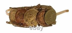 DOLCE & GABBANA Gold Brass Roman Coin Headband NEW