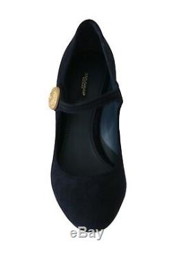 DOLCE & GABBANA Shoes Blue Suede Gold Coin Mary Jane s. EU39.5 / US9 RRP $650