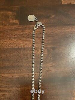 Del Brenna Italy Silver beaded chain with24k gold overlay and Italian coin pendant