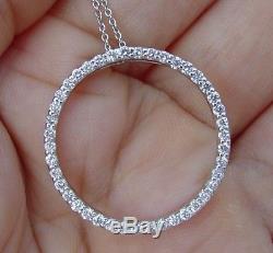 Designer ROBERTO COIN Circle of Life 18k WG Diamond Pendant Necklace $3000