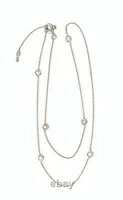 Designer Roberto Coin 18K White Gold Diamonds By The Yard Necklace