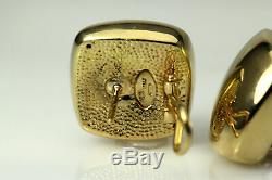 Designer Roberto Coin 18K Yellow Gold Puffy Square Post Earrings 9.4g (EAR3387)