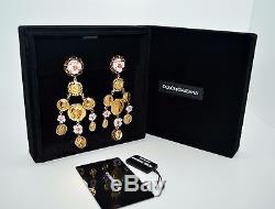 Dolce & Gabbana Jewellery Gold Brass Sicily Coins Floral Monete E Fiori Earrings