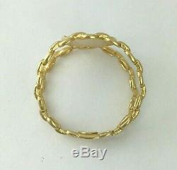 Double Chain Fleur De Lis Coin Split Shank Ring 14k Gold
