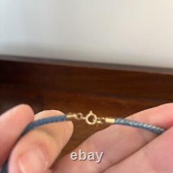 ESTATE MILOR REPVBBLICA ITALIANA LIRA COIN With14 K GOLD BLUE CORDED NECKLACE