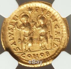 Eastern Roman Empire Gold Solidus Theodosius II 402-50AD XF 4/5 2/5 scuffs