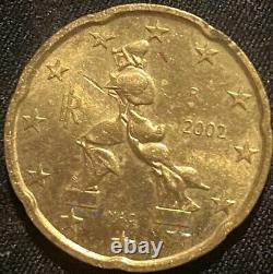 Error 2002 Italy 20 Cent Euro Coin