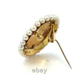 Estate Antique 1880 1/2 Eagle $5 Gold Coin 18K Italy Gold Pearl Pendant/Pin J413